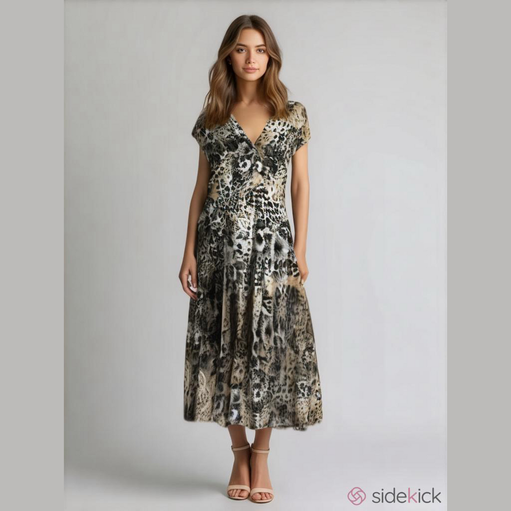 Dress barn women size 4 bold leopard print dress